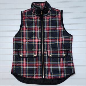 J.Crew Women's Quilted Tartan Plaid Puffer Vest